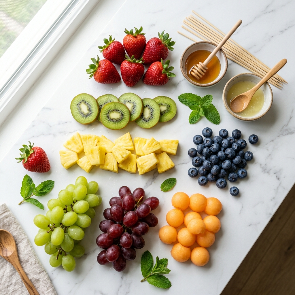 Easy Fruit Skewers (Perfect Bridal Shower & Party Food) Ingredients