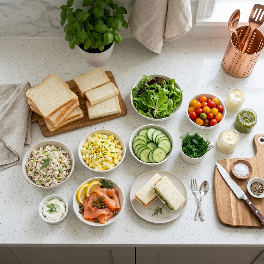 Easy Tea Sandwiches for Bridal Shower & Parties