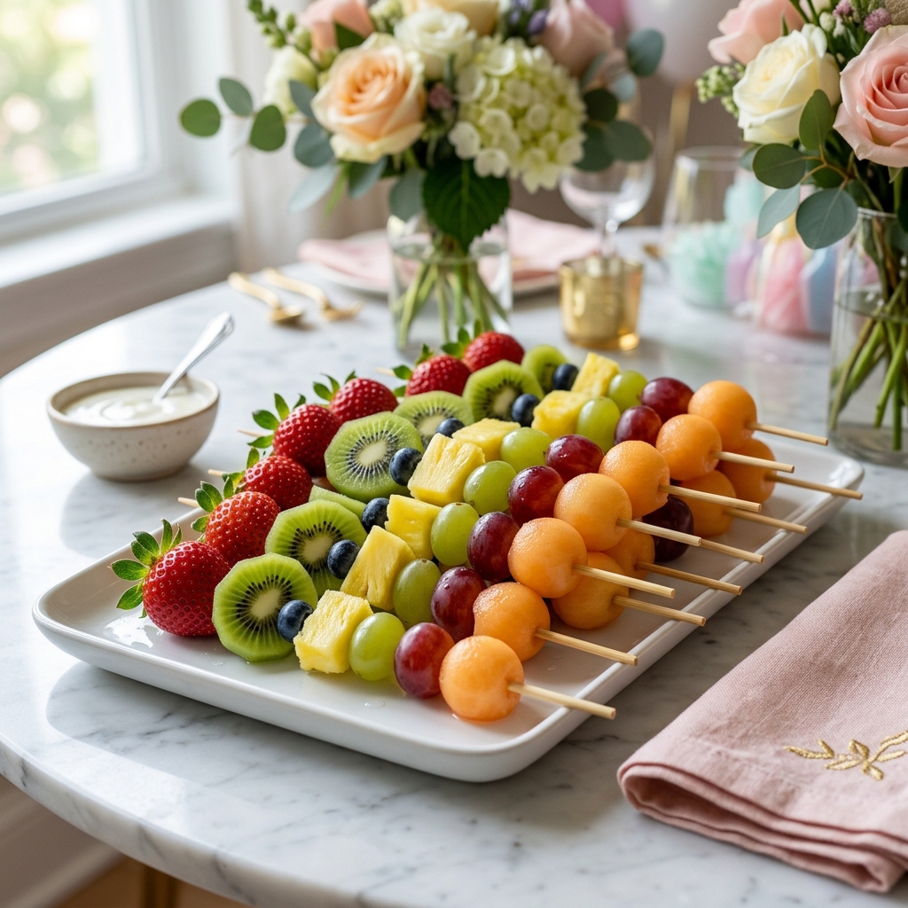 Easy Fruit Skewers (Perfect Bridal Shower & Party Food)