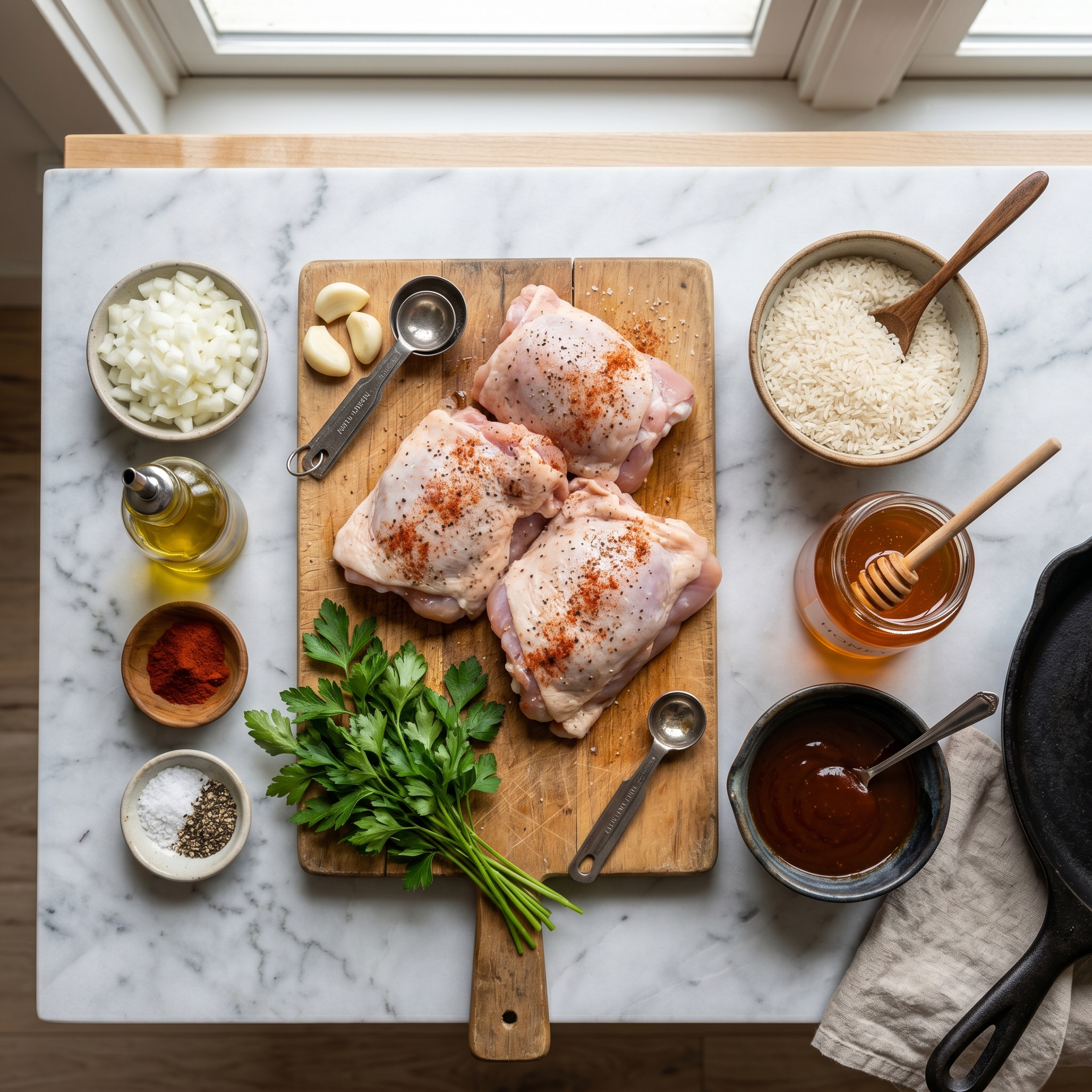 One-Pan Honey BBQ Chicken Rice – Easy Dinner Chicken Recipe