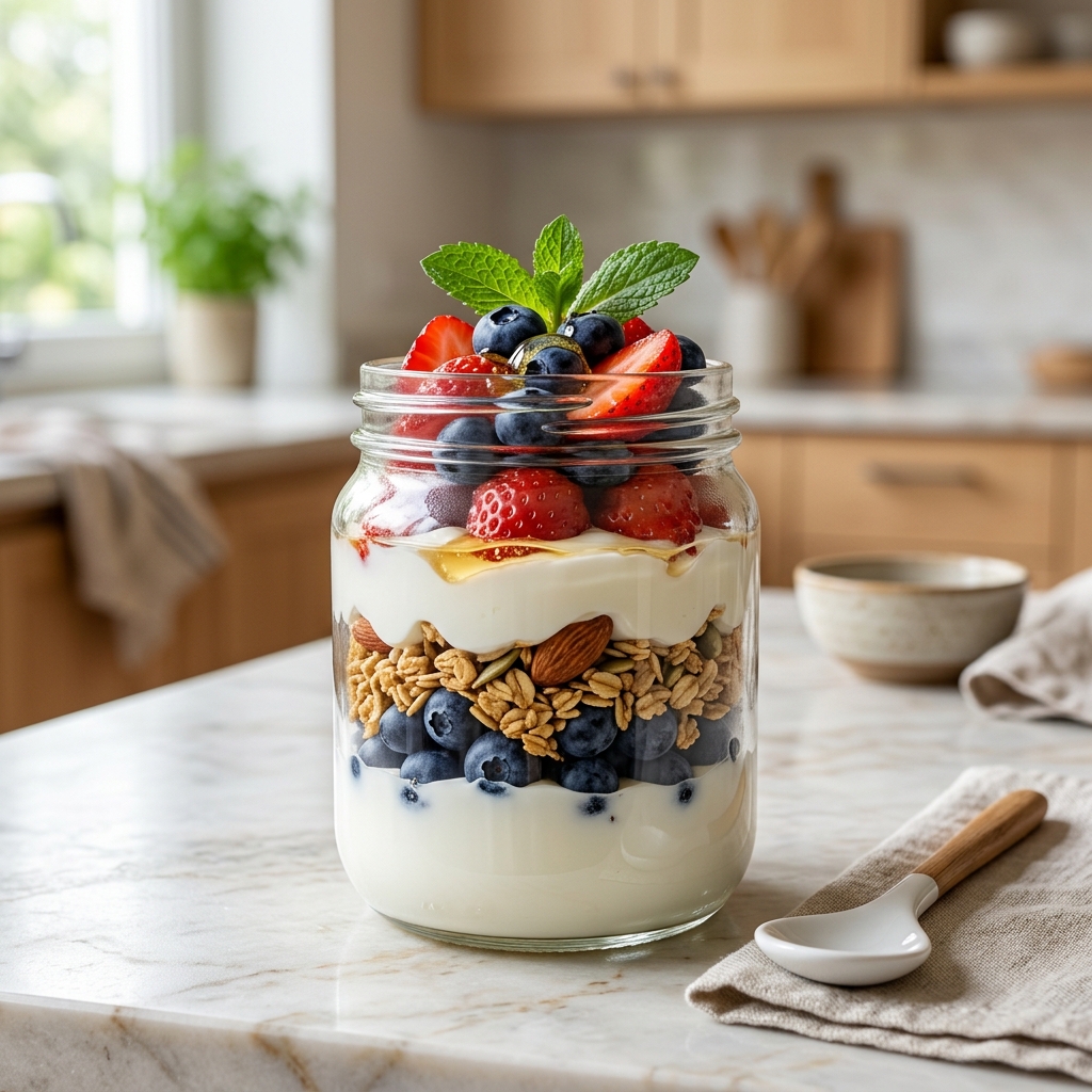 Homemade Yogurt Parfait With Berries for a Fresh Delight