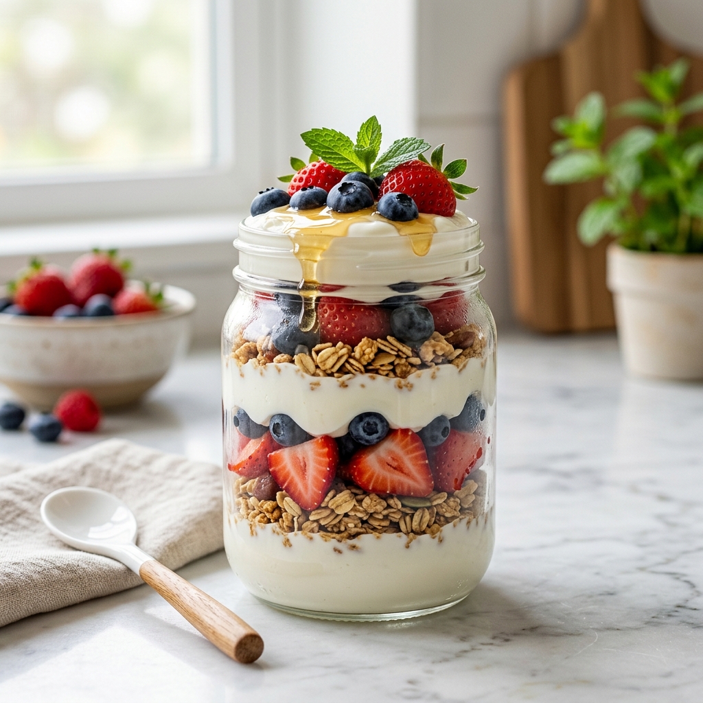 Homemade Yogurt Parfait With Berries for a Fresh Delight