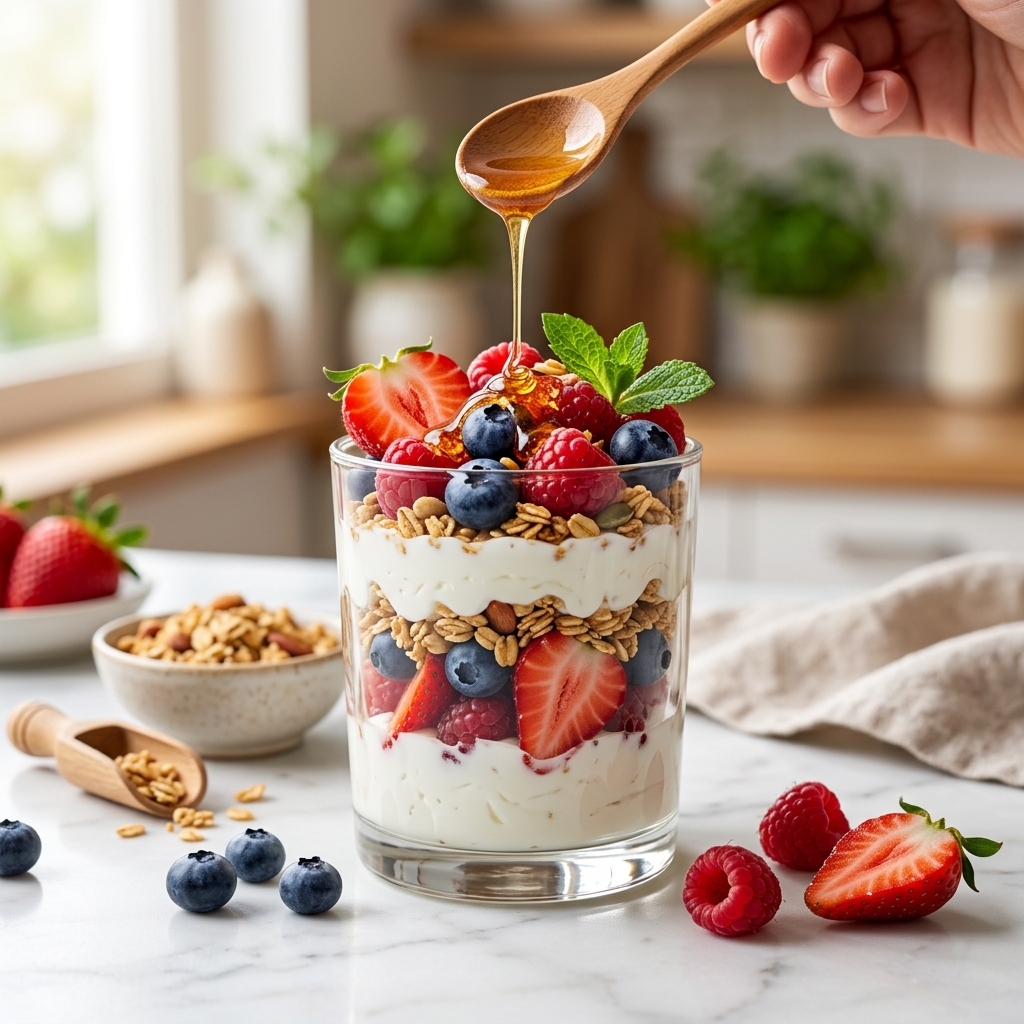 Easy Yogurt Parfaits with Granola and Berries