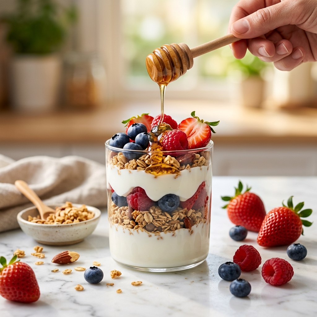 Easy Yogurt Parfaits with Granola and Berries