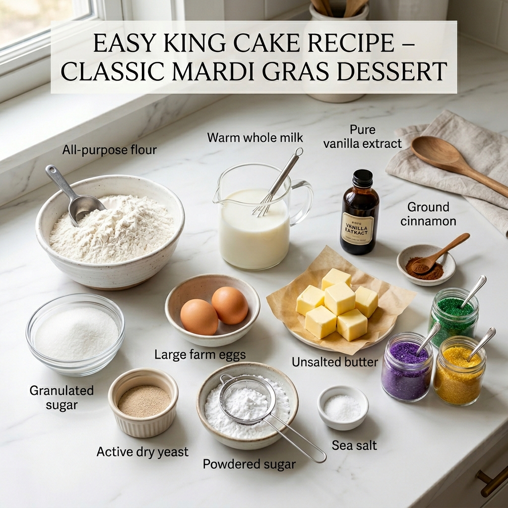 Easy King Cake Recipe – Classic Mardi Gras Dessert
